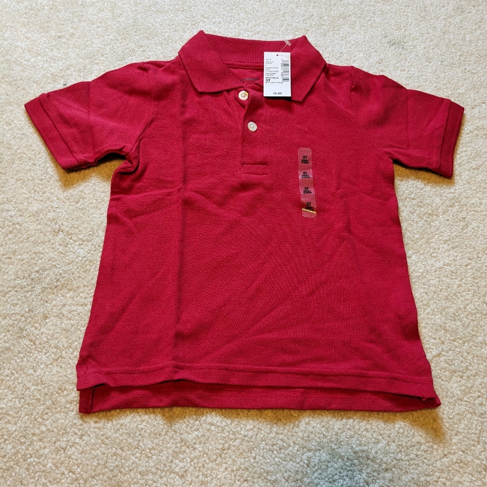 The Children's Place red short sleeve polo 3T